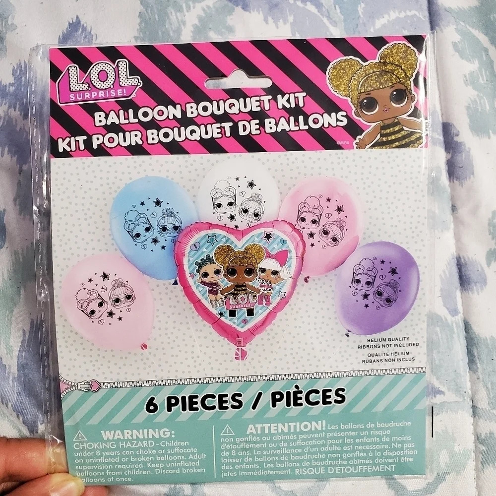 New L.O.L. Surprise Balloon Bouquet Kit 6 PC Mylar Foil Latex Birthday Party